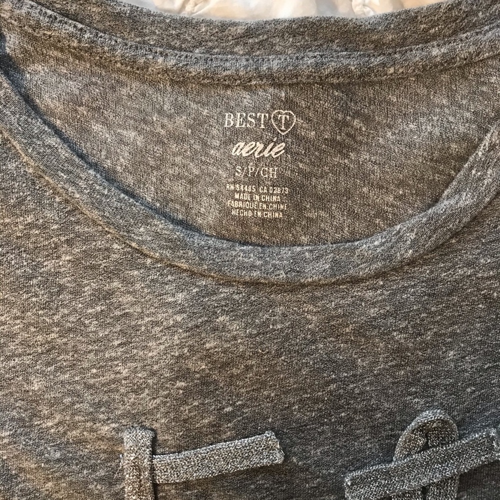 Aerie Silver Tinsel “Eat Cake” Best Tee Shirt - Picture 4 of 5